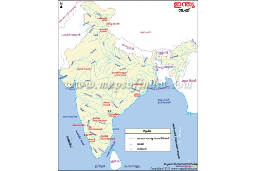 India Lakes Map Malayalam