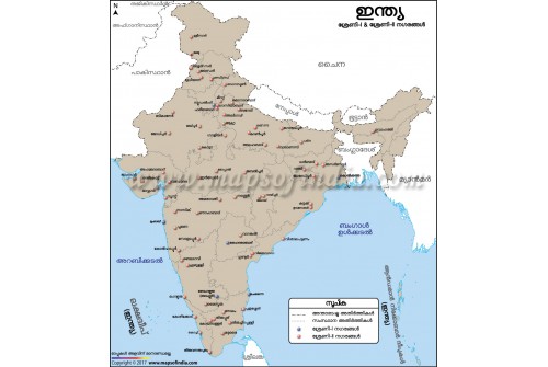 India Tier I and Tier II Cities Map Malayalam