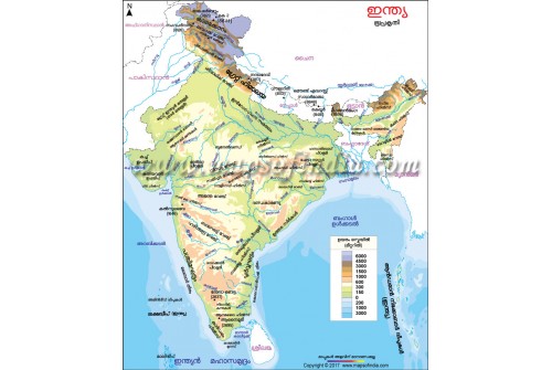 India Topographic Map Malayalam