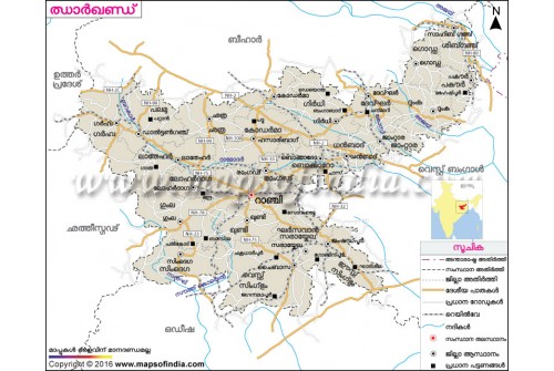 Jharkhand Map, Malayalam
