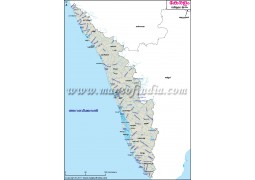 Kerala River Map, Malayalam
