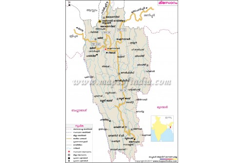 Mizoram Map Malayalam