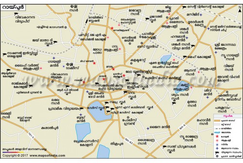 Raipur City Map Malayalam