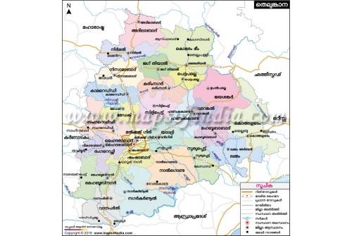 Telangana Map, Malayalam