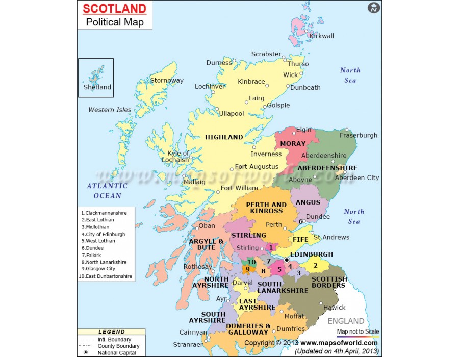 Buy Political Map Of Scotland