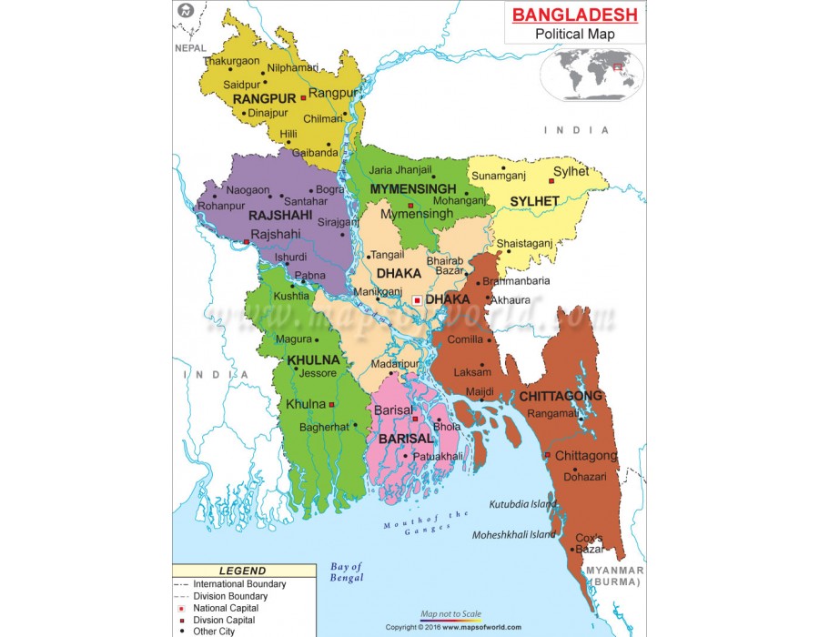 Buy Political Map of Bangladesh
