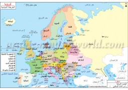 Europe Political Map In Arabic